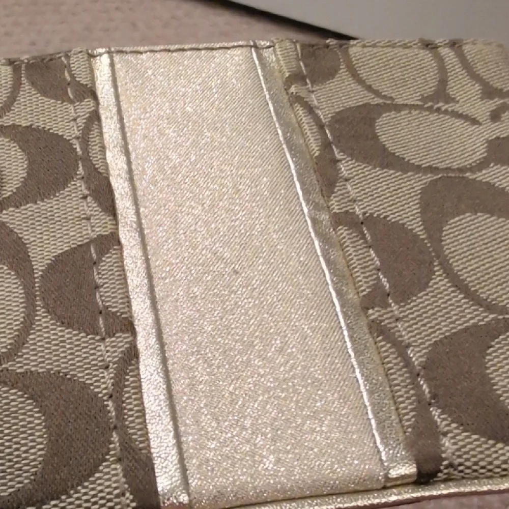 Coach Monogram Wristlet in Brown and Cream NWOT